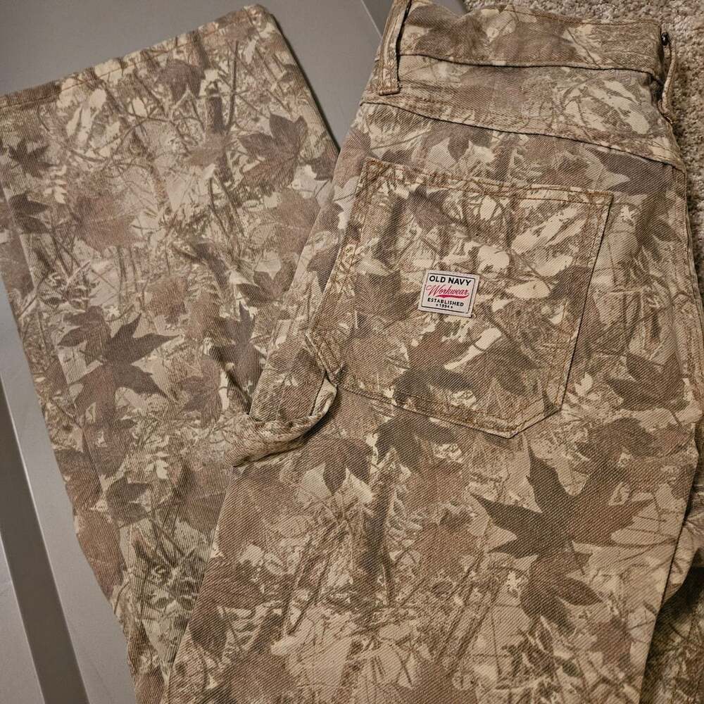 Old Navy 90s Baggy Carpenter Jeans Size 30x32 Camo Workwear